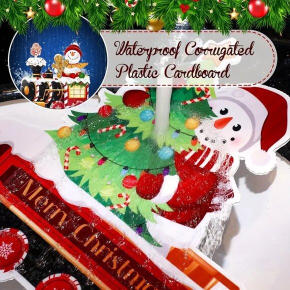 4pcs Festive Outdoor Christmas Train Acrylic Decorations Holiday and Festive - Picture 2 of 3